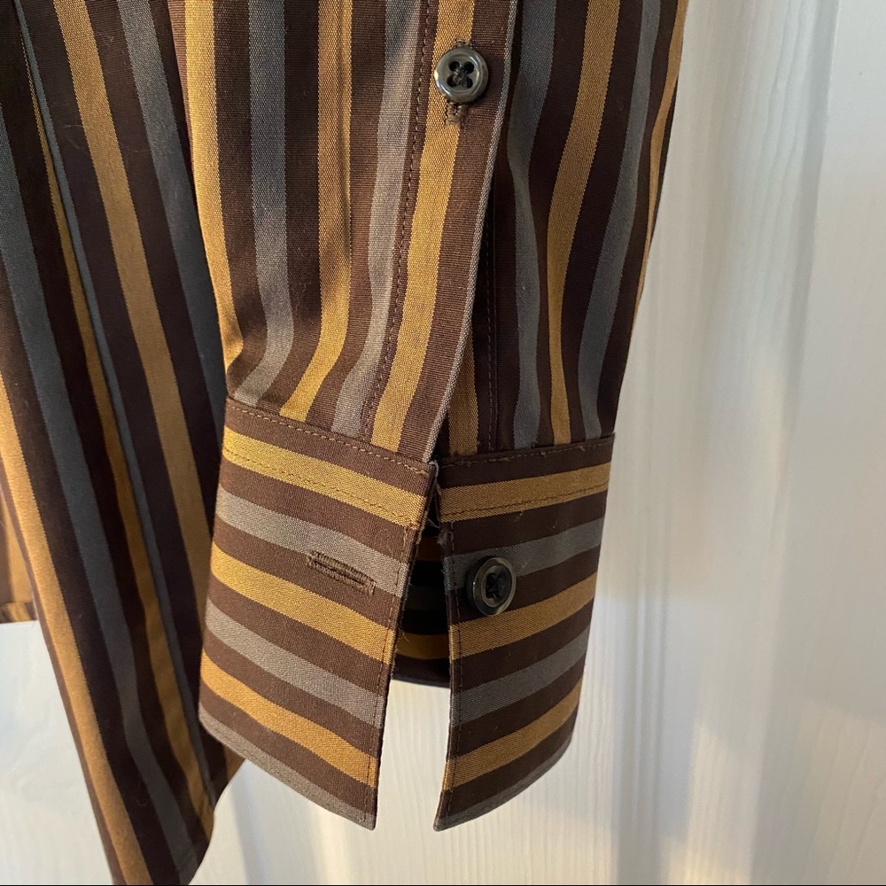 Brooks Brothers Non-Iron Tailored-Fit Cotton Stripe Dress Shirt, Never Worn. XS - Picture 10 of 12
